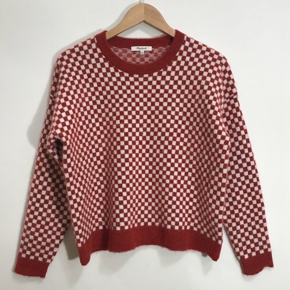 MADEWELL Checkerboard Jacquard Pullover Sweater